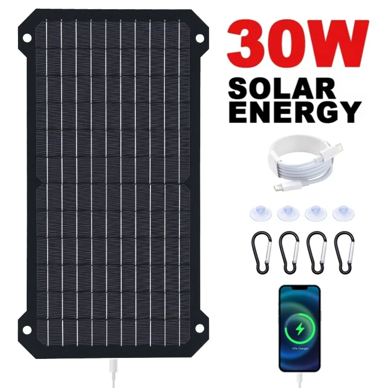 Солнечная зарядная панель 30 Вт гибкая Type-C/USB
Солнечная зарядная панель 30 Вт гибкая Type-C/USB