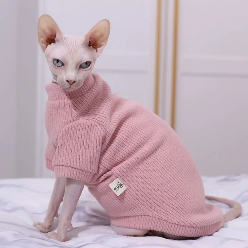 

Autumn winter hairless cat clothes Sphinx Devon Rex warm Pet Apparel Stretchy Cat sweater bottoming shirt Sphynx cat outfits