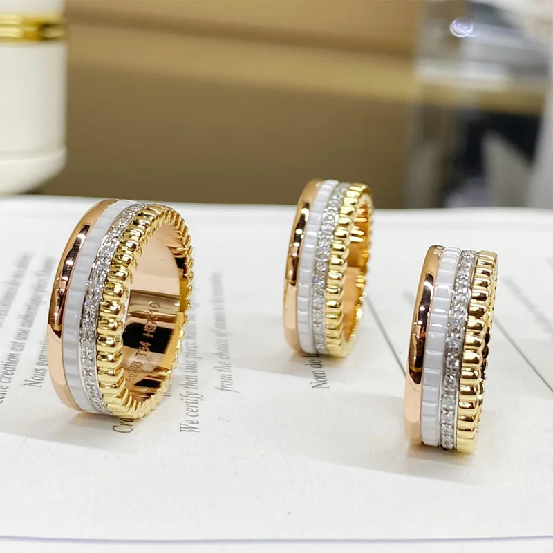 Luxury Brand Gear Rotation Ring Black and White Ceramic Couple Ring 925 sterling silver Rings For Couple Jewelry high-quality
Luxury Brand Gear Rotation Ring Black and White Ceramic Couple Ring 925 sterling silver Rings For Couple Jewelry high-quality