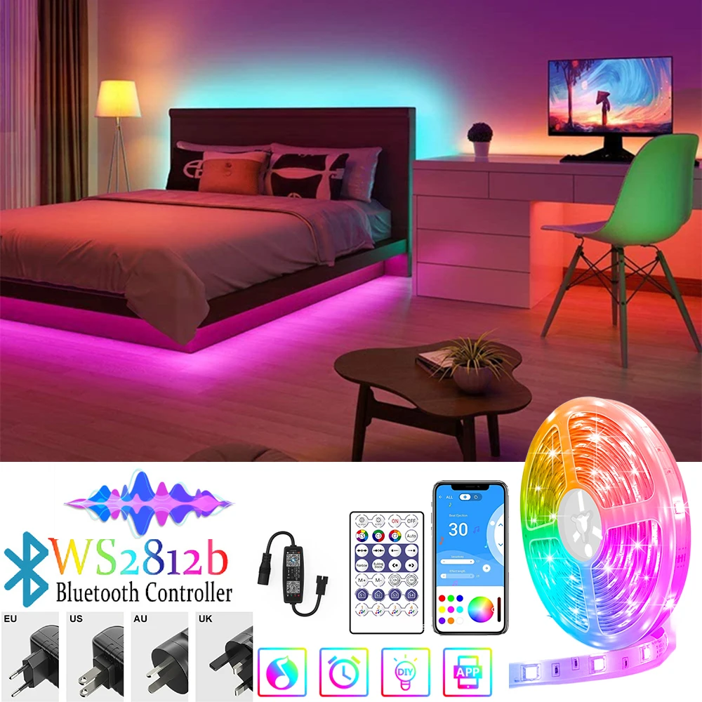 Светодиодная ленсветильник WS2812B RGBIC с поддержкой Bluetooth и Wi-Fi, 40 м
Светодиодная ленсветильник WS2812B RGBIC с поддержкой Bluetooth и Wi-Fi, 40 м