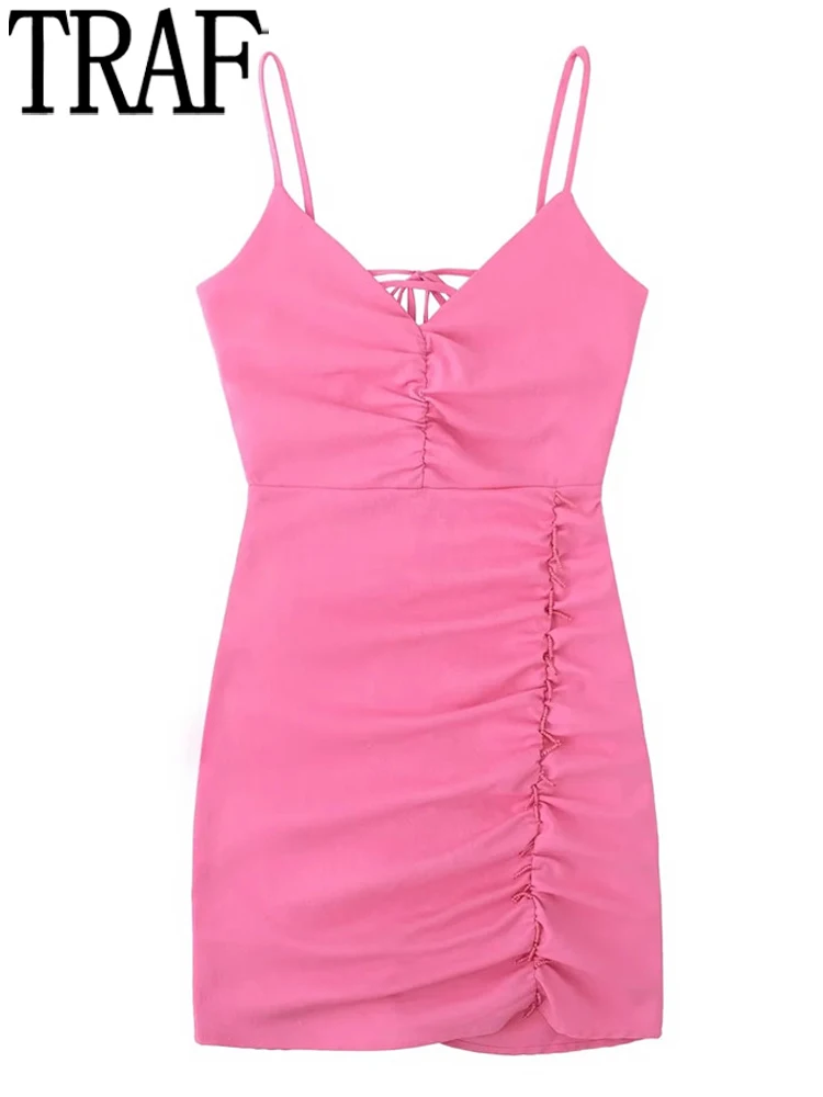 TRAF Pink Mini Bodycon Dress Women Off Shoulder Slip Dress Woman 2022 Ruched Bead Short Dresses Ladies Backless Summer Dresses
TRAF Pink Mini Bodycon Dress Women Off Shoulder Slip Dress Woman 2022 Ruched Bead Short Dresses Ladies Backless Summer Dresses