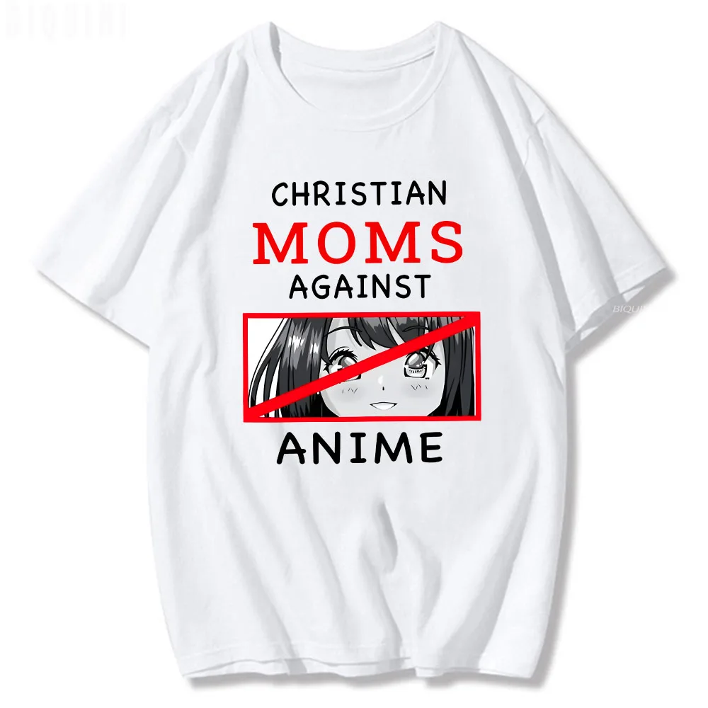 Christian Moms Against Anime T Shirt Streetwear Couple Tees Funny Print 100 Cotton Summer EU Size Tees Meme New Camisetas Unisex
Christian Moms Against Anime T Shirt Streetwear Couple Tees Funny Print 100 Cotton Summer EU Size Tees Meme New Camisetas Unisex