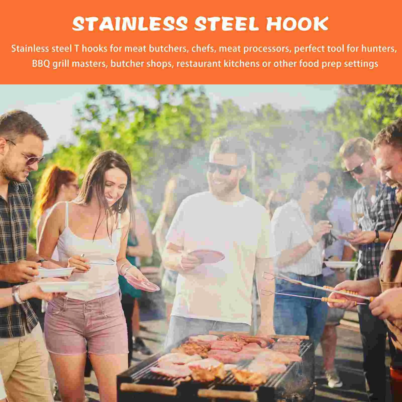 2 Pcs T-hook Shaped Meat Hooks Hanging Ham Hanger Scraper Tool Lifting Pork Flipper Bacon
2 Pcs T-hook Shaped Meat Hooks Hanging Ham Hanger Scraper Tool Lifting Pork Flipper Bacon