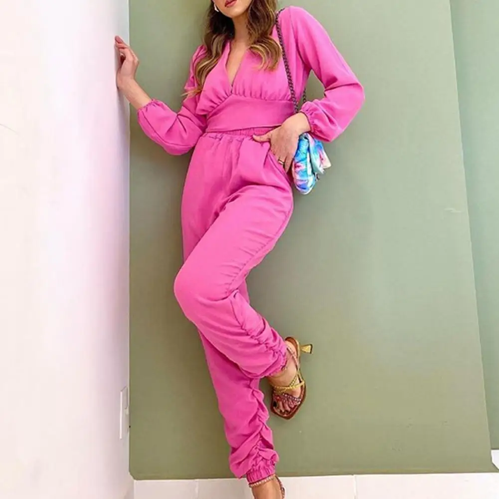 2Pcs Women Tops Pants Set Solid Color Sexy V Neck Long Sleeves Blouse High Waist Slim Fit Elastic Waist Pleated Trousers Suit
2Pcs Women Tops Pants Set Solid Color Sexy V Neck Long Sleeves Blouse High Waist Slim Fit Elastic Waist Pleated Trousers Suit