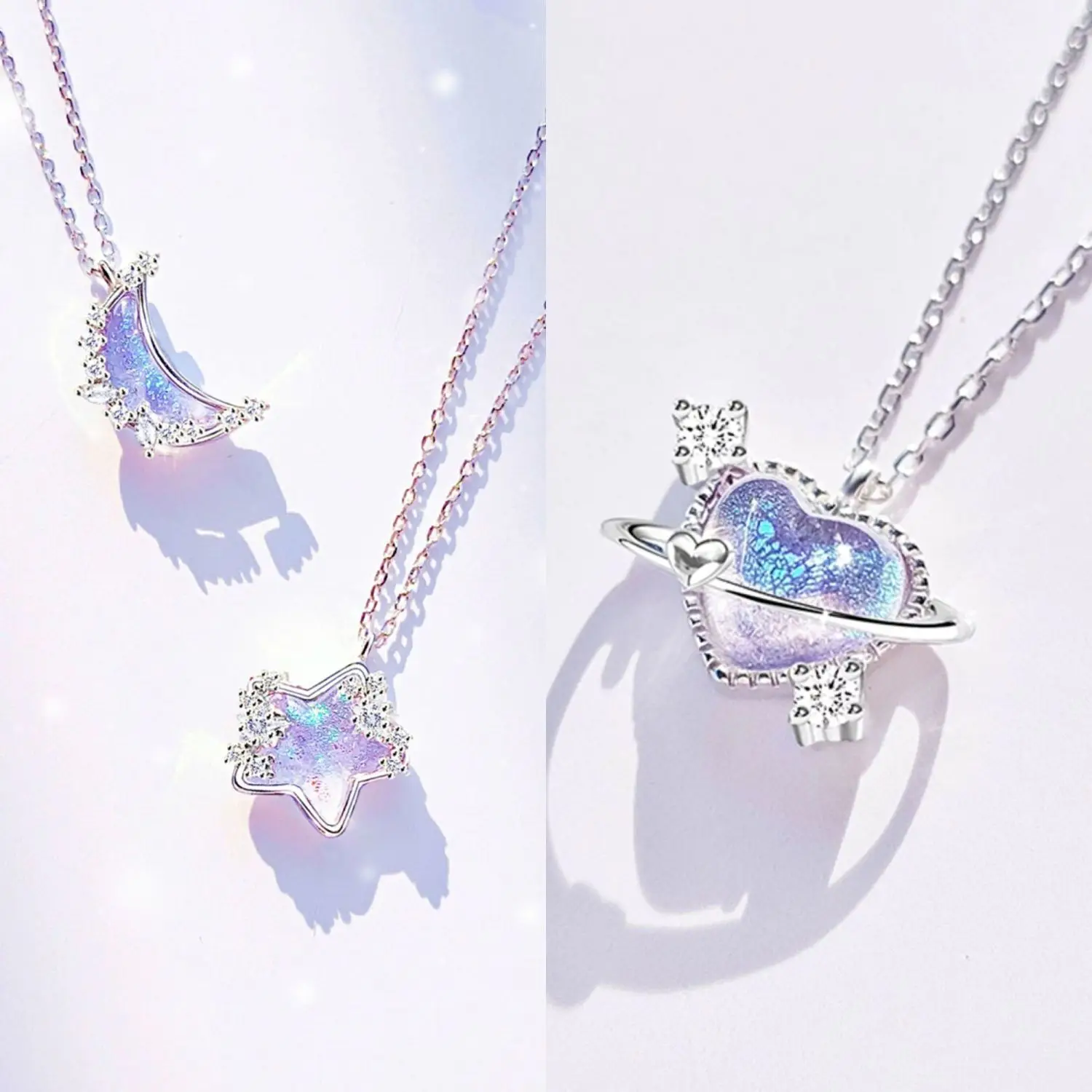 Cute Link Chain Heart Pendant Necklace Female Women's 2023 Fashion Star Moon Crystal Necklace for Woman Jewelry Gift
Cute Link Chain Heart Pendant Necklace Female Women's 2023 Fashion Star Moon Crystal Necklace for Woman Jewelry Gift
