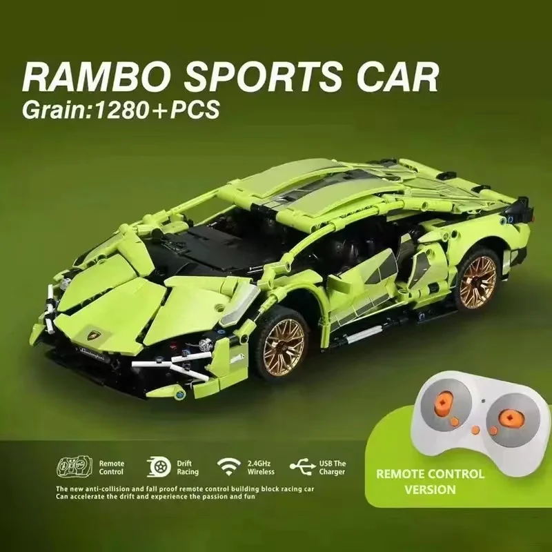 Technical Lambo RC Motorized Super Racing Sports Vehicle Building Blocks City Speed Racer Bricks Children Toys Gift Kid
Technical Lambo RC Motorized Super Racing Sports Vehicle Building Blocks City Speed Racer Bricks Children Toys Gift Kid