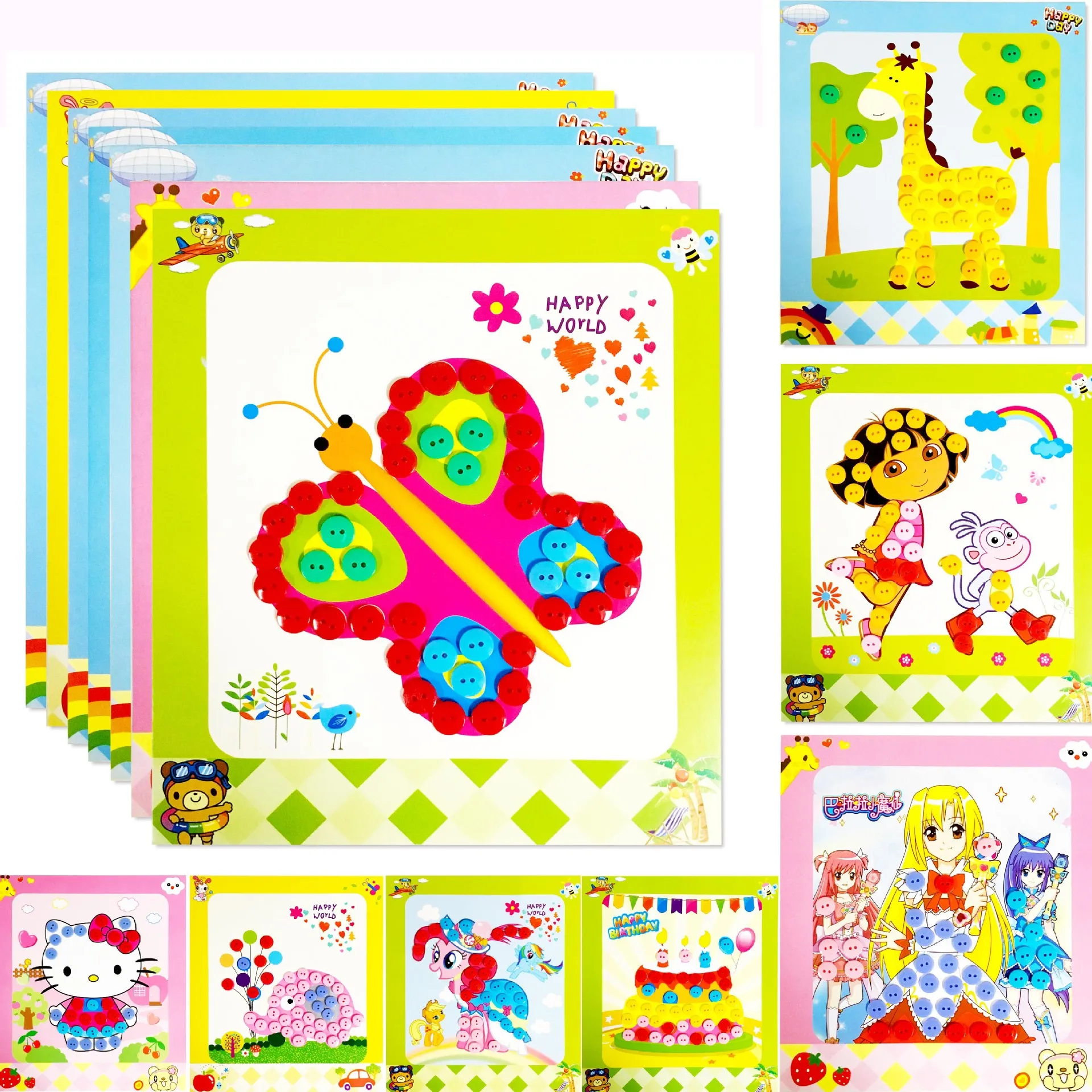 Cartoon Button Painting Children DIY Craft Kits Toys for Kids Kindergarten Handmade Paste Button Sticker Early Educational Gifts
Cartoon Button Painting Children DIY Craft Kits Toys for Kids Kindergarten Handmade Paste Button Sticker Early Educational Gifts