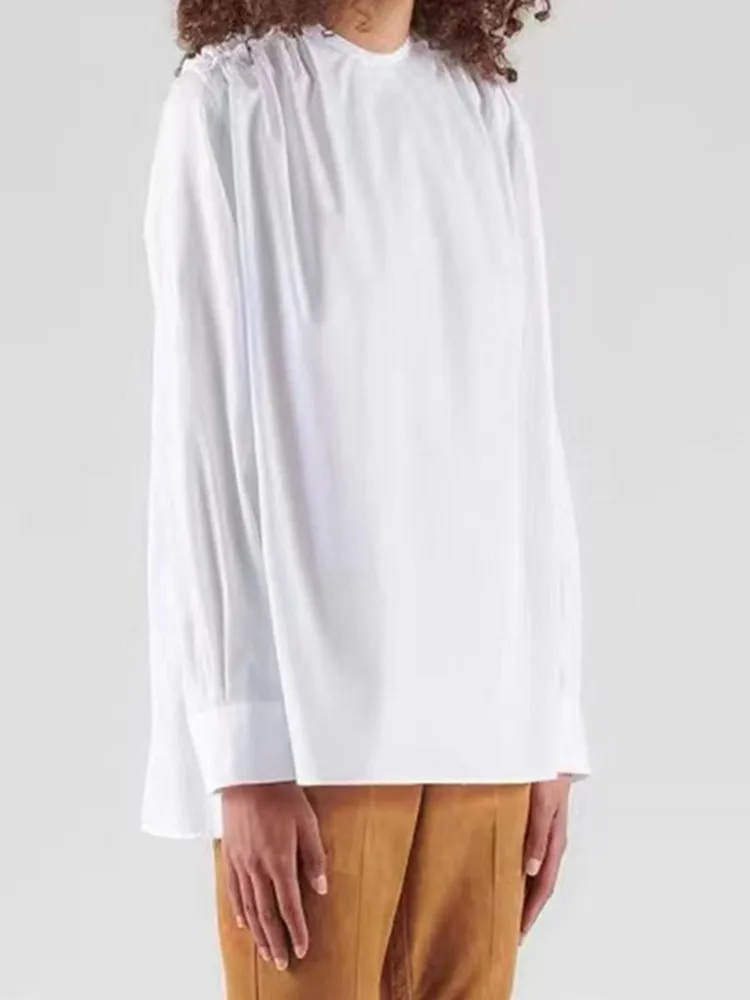 Women Back Lace-Up O-Neck Blouse 2022 New Spring Long Sleeve Loose Pleated Shoulder Shirt and Tops Office Wear Clothes
Women Back Lace-Up O-Neck Blouse 2022 New Spring Long Sleeve Loose Pleated Shoulder Shirt and Tops Office Wear Clothes