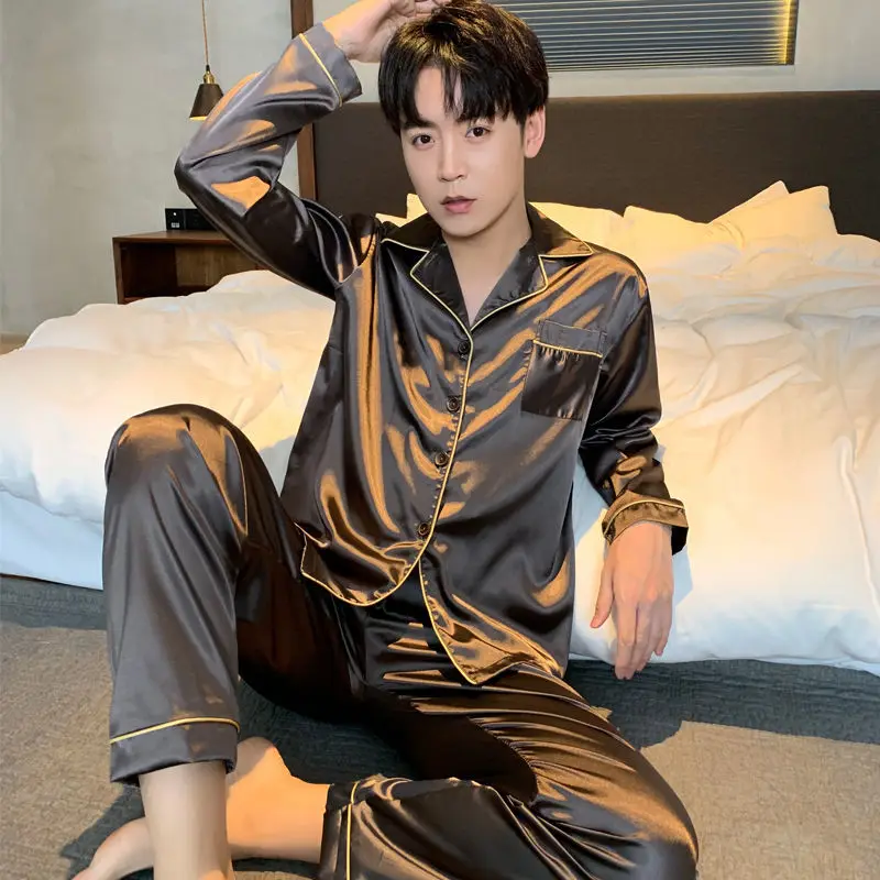 Pajama Sets for Lovers Silk Nightwear Solid Color Night Suit Men Plus Size 5XL Sleepwear Fashion Satin Homewear Sleep Lounge
Pajama Sets for Lovers Silk Nightwear Solid Color Night Suit Men Plus Size 5XL Sleepwear Fashion Satin Homewear Sleep Lounge