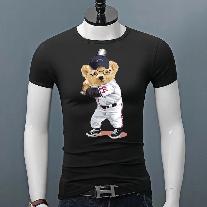 Роскошная брендовая 2023 Футболка с принтом медведя, мужская летняя тонкая стильная свободная футболка с круглым вырезом, Повседневная футбо... 
Роскошная брендовая 2023 Футболка с принтом медведя, мужская летняя тонкая стильная свободная футболка с круглым вырезом, Повседневная футбо...