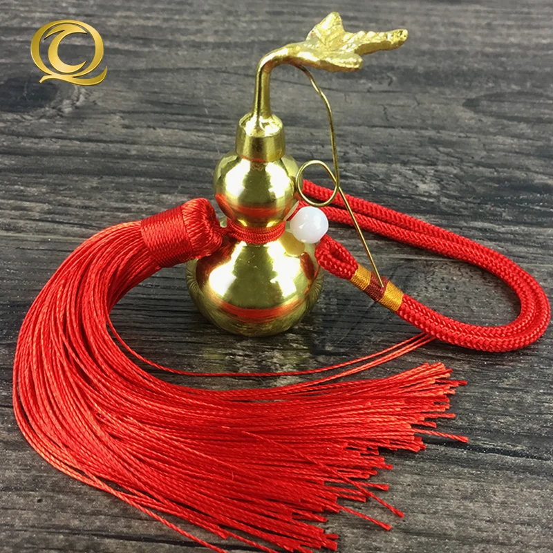 1 PC Small Gourd Pendant Brass Lucky Decoration Craft Feng Shui Security Peace Red Tassel 
1 PC Small Gourd Pendant Brass Lucky Decoration Craft Feng Shui Security Peace Red Tassel
