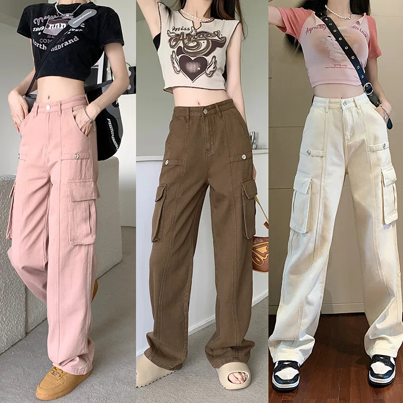 New Fashion Women High Waist Jeans Wide Leg Trousers Vintage Loose Casual Pockets Cargo Pants Streetwear
New Fashion Women High Waist Jeans Wide Leg Trousers Vintage Loose Casual Pockets Cargo Pants Streetwear