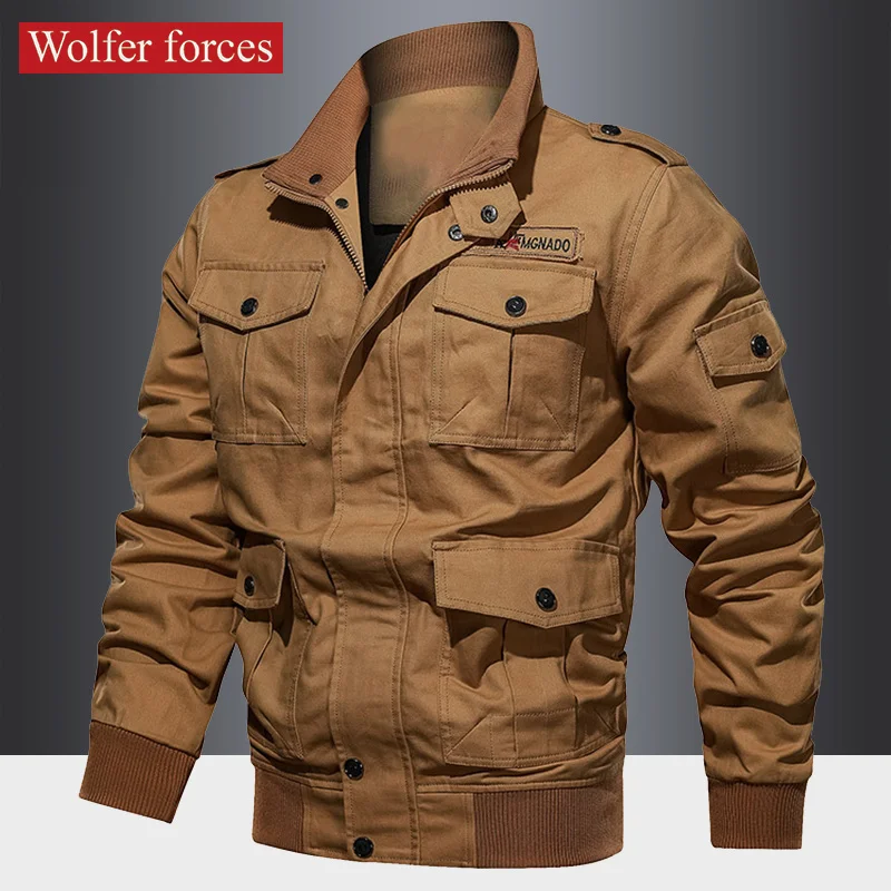 2022 Jacket Men's Spring And Autumn Loose Large Cotton American Casual Top Stand Collar Multi Pocket Military Wind Work Jacket
2022 Jacket Men's Spring And Autumn Loose Large Cotton American Casual Top Stand Collar Multi Pocket Military Wind Work Jacket