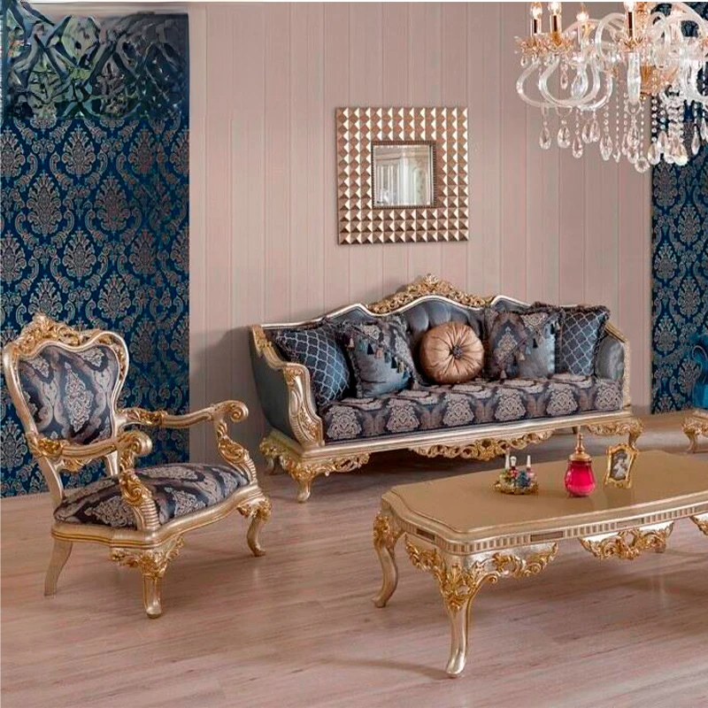 

Диван из цельной древесины в европейском стиле, неоклассическая роскошная резьба по дереву в стиле дворца, Высококачественная мебель на заказ