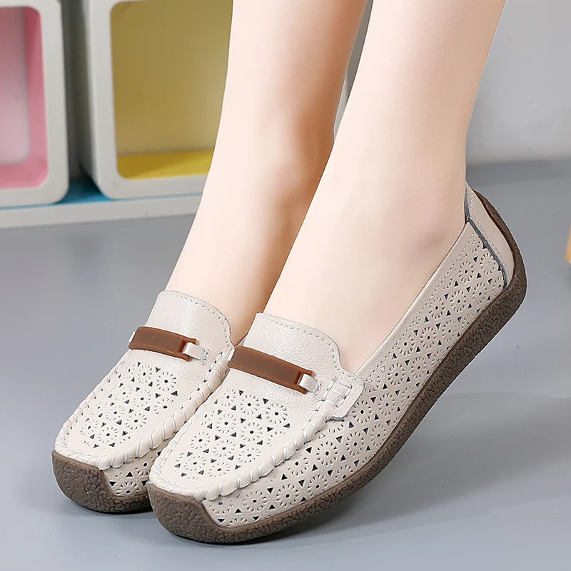 Women's Flats 2023 Summer Breathable Hollow Slip on Casual Shoes for Women Genuine Leather Light Female Walking Shoes Loafers
Women's Flats 2023 Summer Breathable Hollow Slip on Casual Shoes for Women Genuine Leather Light Female Walking Shoes Loafers
