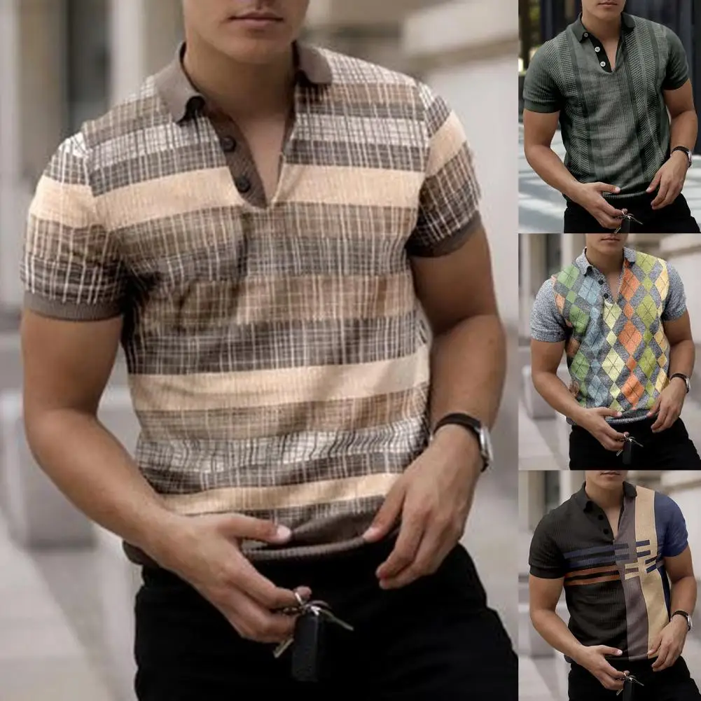 Terrific Men Top Vintage Style Business Contrast Colors Casual Summer Top 
Terrific Men Top Vintage Style Business Contrast Colors Casual Summer Top