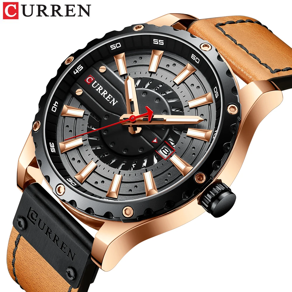 CURREN Mens Watches Top Brand Luxury Casual Quartz Leather Wristwatches Business Male Clock with Date and Luminous hands
CURREN Mens Watches Top Brand Luxury Casual Quartz Leather Wristwatches Business Male Clock with Date and Luminous hands