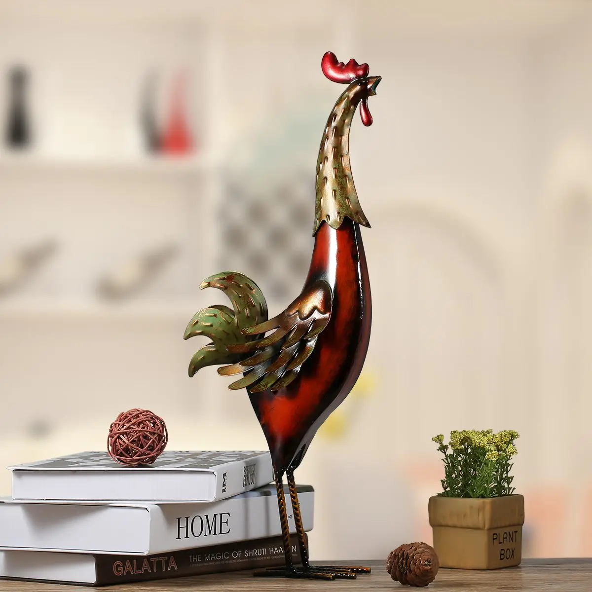 Concise Vivid Metal Sculpture Multicolor Iron Rooster Handmade Sculpture Home Furnishing Articles Crafts Decor
Concise Vivid Metal Sculpture Multicolor Iron Rooster Handmade Sculpture Home Furnishing Articles Crafts Decor