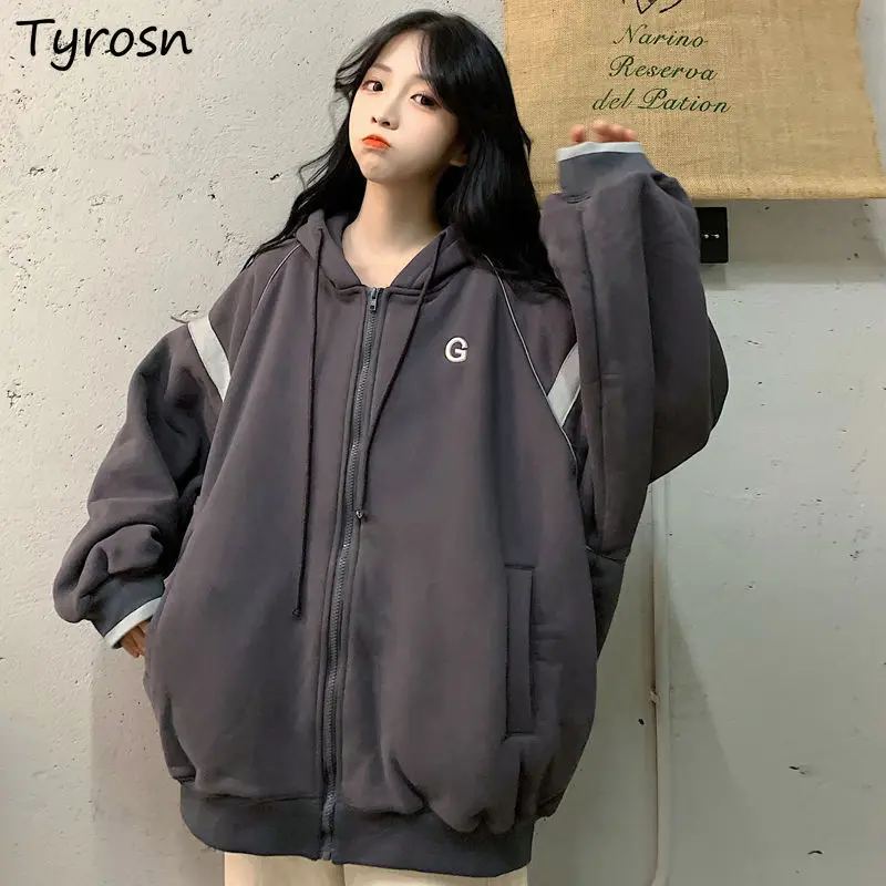 Basic Jacket Women Patchwork Bf Casual Embroidery Hooded Coats Zip-up Thickening College Students Outwear Harajuku New Aesthetic
Basic Jacket Women Patchwork Bf Casual Embroidery Hooded Coats Zip-up Thickening College Students Outwear Harajuku New Aesthetic