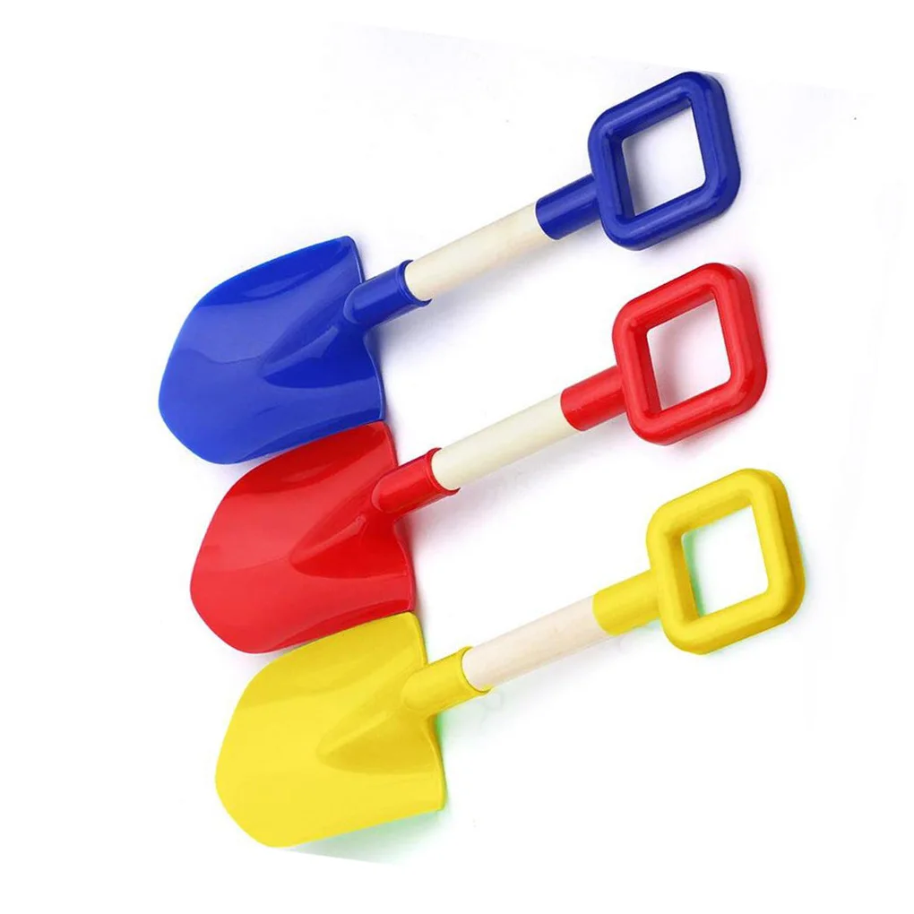 

Kids Beach Spades with Wood Handle Sand Shovels Toys Shoveling Gardening Planting Tools Kit Outdoor Dust Snow Random Color