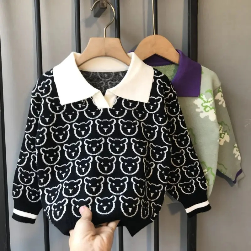 2-8T Toddler Kid Boy Clothes Autumn Winter Pullover Top Long Sleeve Cartoon Sweater Girl Fashion Knitted Gentleman Knitwear
2-8T Toddler Kid Boy Clothes Autumn Winter Pullover Top Long Sleeve Cartoon Sweater Girl Fashion Knitted Gentleman Knitwear