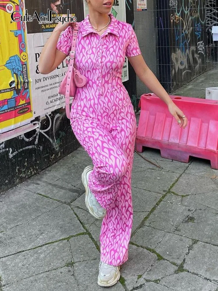Cuteandpsycho Graphic Print Y2K Pink Jumpsuits Short Sleeves Fashion Buttons Rompers Harajuku Aesthetic 2000s Cute Outfits Suits
Cuteandpsycho Graphic Print Y2K Pink Jumpsuits Short Sleeves Fashion Buttons Rompers Harajuku Aesthetic 2000s Cute Outfits Suits