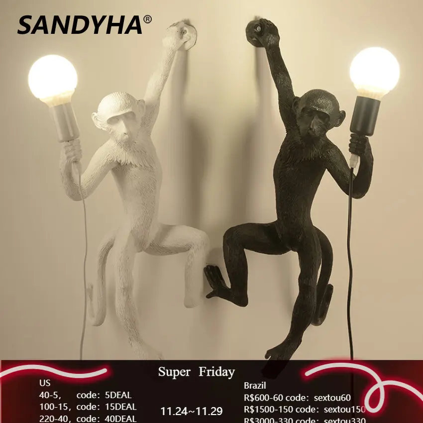 Nordic Modern Led Table Lamp for Living Dining Room Bedroom Bedside Black White Monkey Pendant Lights Resin Suspension Luminaire 
Nordic Modern Led Table Lamp for Living Dining Room Bedroom Bedside Black White Monkey Pendant Lights Resin Suspension Luminaire