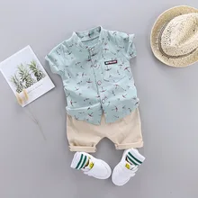 Summer Cotton Baby Boys Clothes suits Fashion Childrens girls Shirt with Shorts 2-Piece Sets