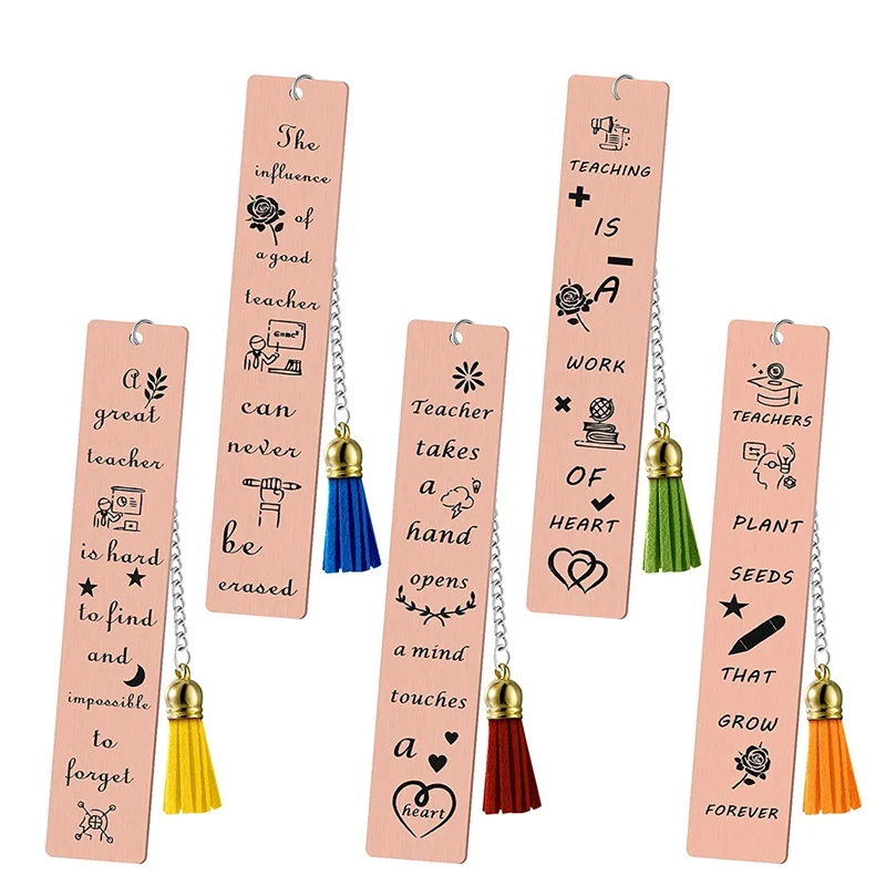 5Pcs Teacher Bookmark Metal Teachers Appreciation Bookmark Thank You Present With Pendants Classic Bookmarks Rose Gold
5Pcs Teacher Bookmark Metal Teachers Appreciation Bookmark Thank You Present With Pendants Classic Bookmarks Rose Gold