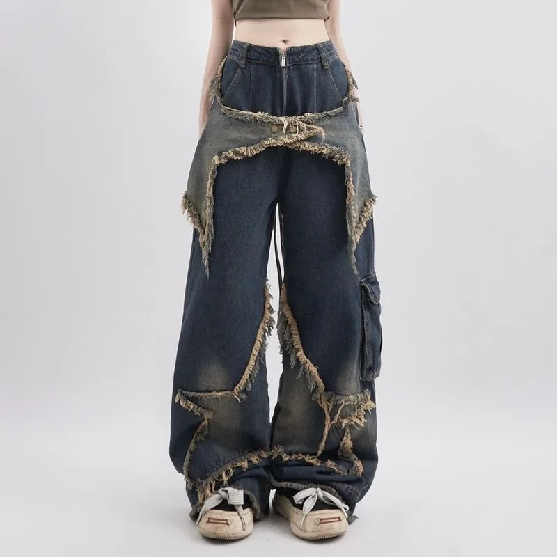 MHMR2023 New American Retro Old Pentagram Star Loose Straight Trousers High Street Hip Hop Jeans
MHMR2023 New American Retro Old Pentagram Star Loose Straight Trousers High Street Hip Hop Jeans