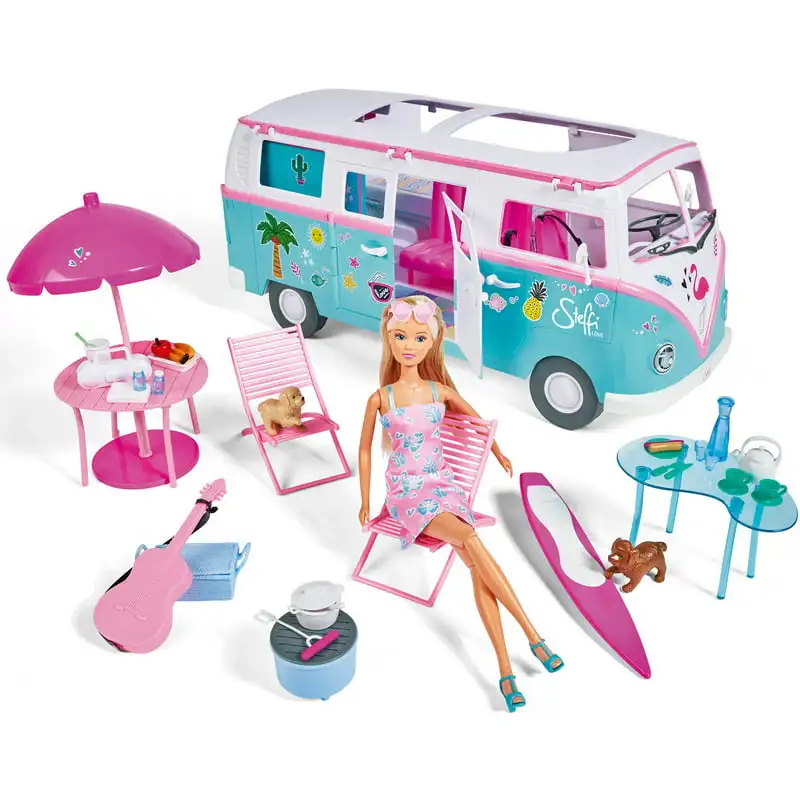 Steffi Love - Hawaii Camper Play Vehicle Set with 57 Accessories, Children 3+ years
Steffi Love - Hawaii Camper Play Vehicle Set with 57 Accessories, Children 3+ years