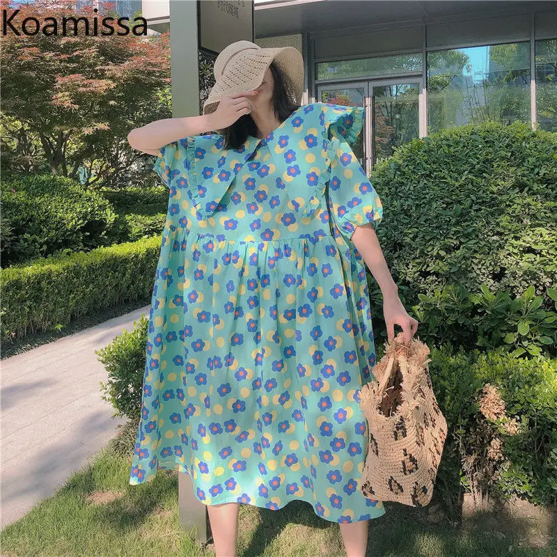 Koamissa Plus Size Women's Maxi Dress Sweet Flower Loose Oversized Korean Summer Dresses Lady Fashion Straight Vestidos New Robe
Koamissa Plus Size Women's Maxi Dress Sweet Flower Loose Oversized Korean Summer Dresses Lady Fashion Straight Vestidos New Robe