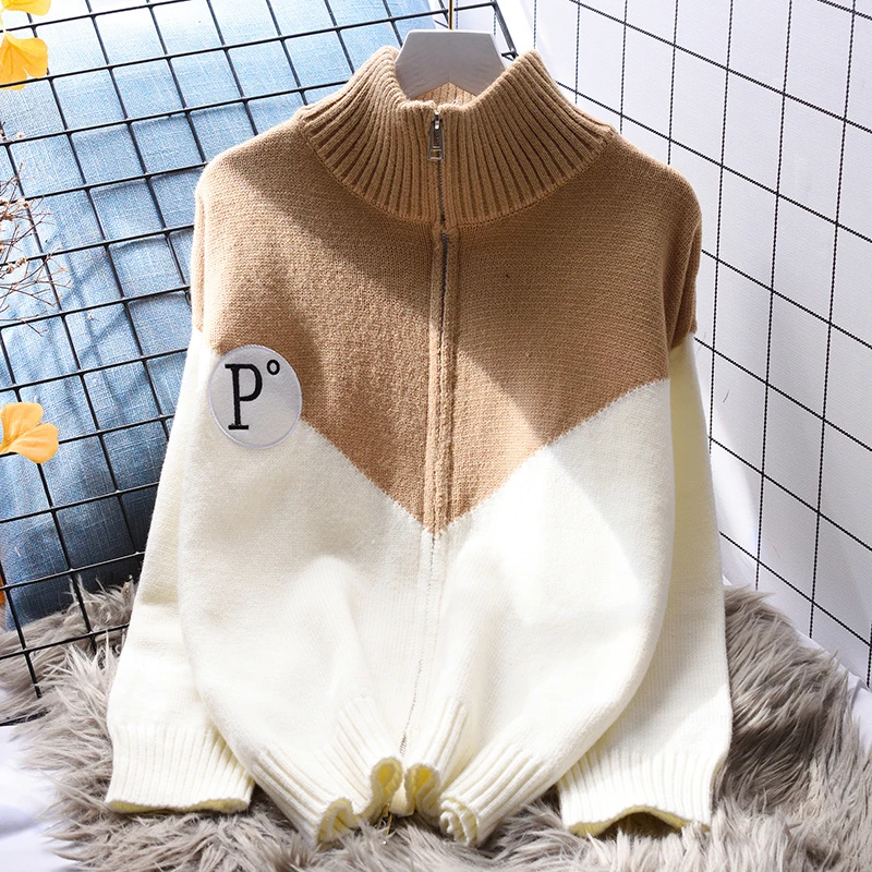Korobov Korean Elegant Women Cardigans Japanese Preppy Style Hit Color Patchwork Sweaters Streetwear Turtleneck Cardigan
Korobov Korean Elegant Women Cardigans Japanese Preppy Style Hit Color Patchwork Sweaters Streetwear Turtleneck Cardigan