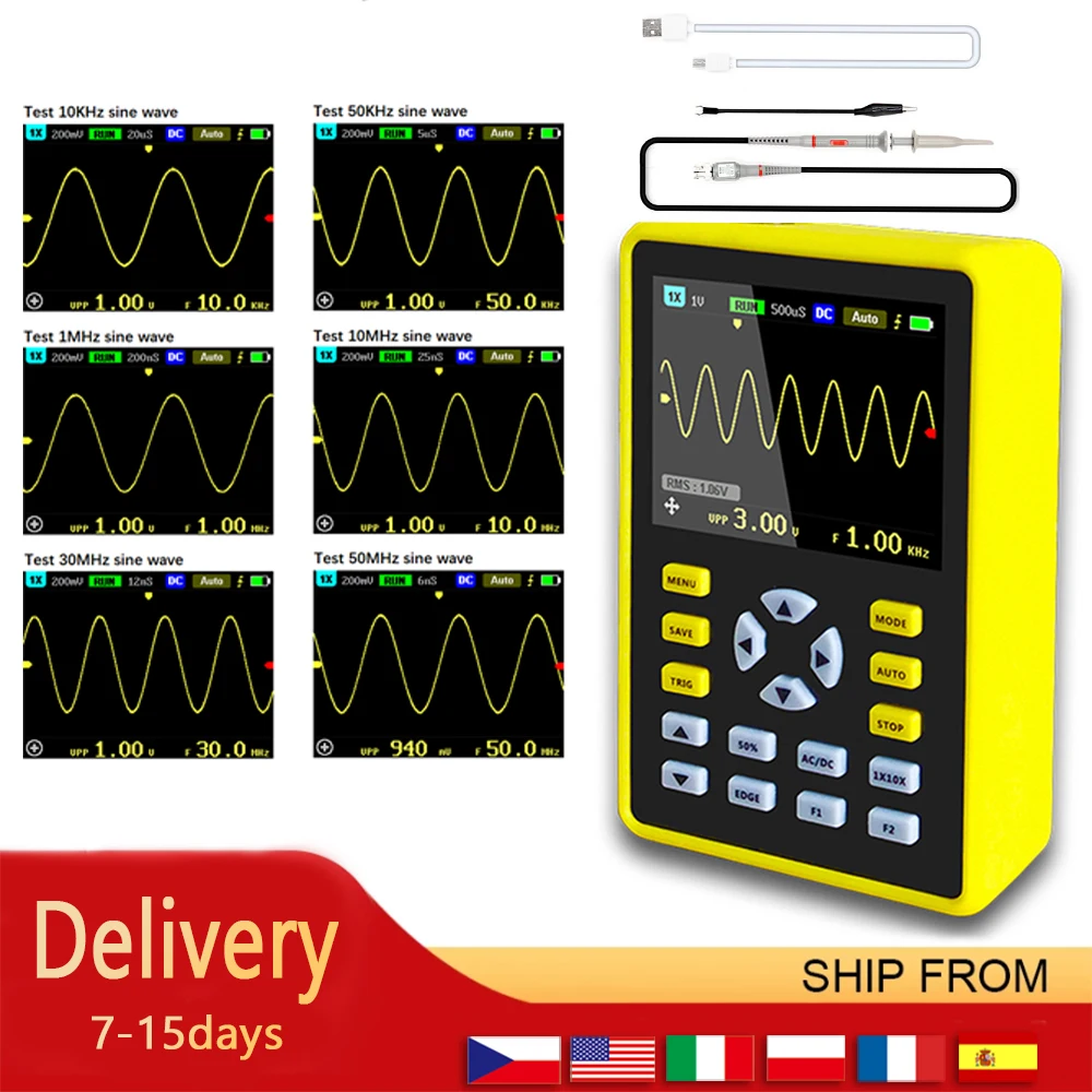 Digital Oscilloscope With 2.4 In Display Screen 500Ms / S Sample Rate 100MHz Analog Bandwidth Oscilloscope For Waveform Storage
Digital Oscilloscope With 2.4 In Display Screen 500Ms / S Sample Rate 100MHz Analog Bandwidth Oscilloscope For Waveform Storage