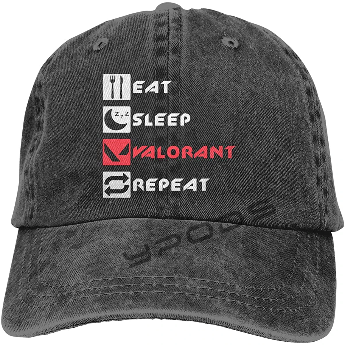Men's Caps Eat Sleep Valorant Repeat Unisex Adjustable Cowboy Hat Denim Hats Dad Hat Snapback Hat
Men's Caps Eat Sleep Valorant Repeat Unisex Adjustable Cowboy Hat Denim Hats Dad Hat Snapback Hat