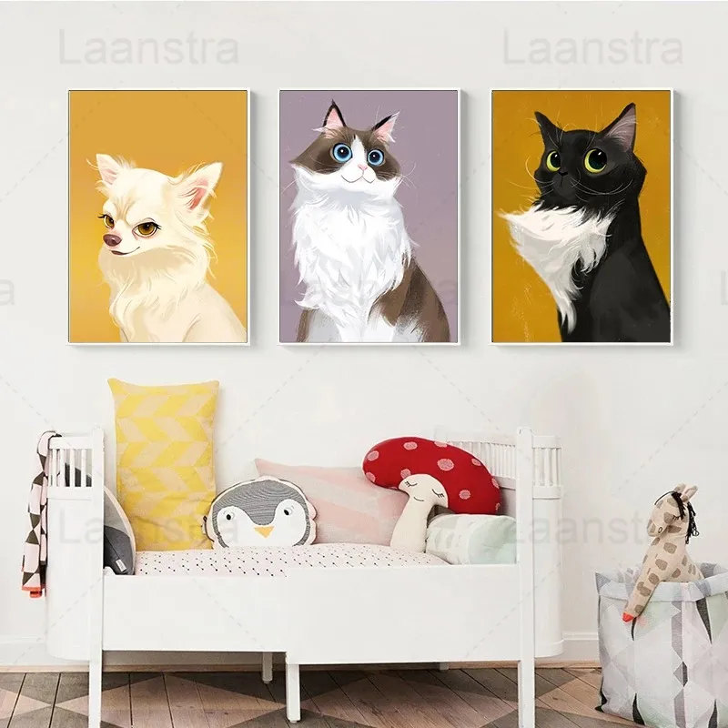 Abstract Canvas Painting Cartoon Pet Dog Cat Animals Wall Art Retro Poster and Print Pictures Girl Boy Kids Room Home Decor
Abstract Canvas Painting Cartoon Pet Dog Cat Animals Wall Art Retro Poster and Print Pictures Girl Boy Kids Room Home Decor