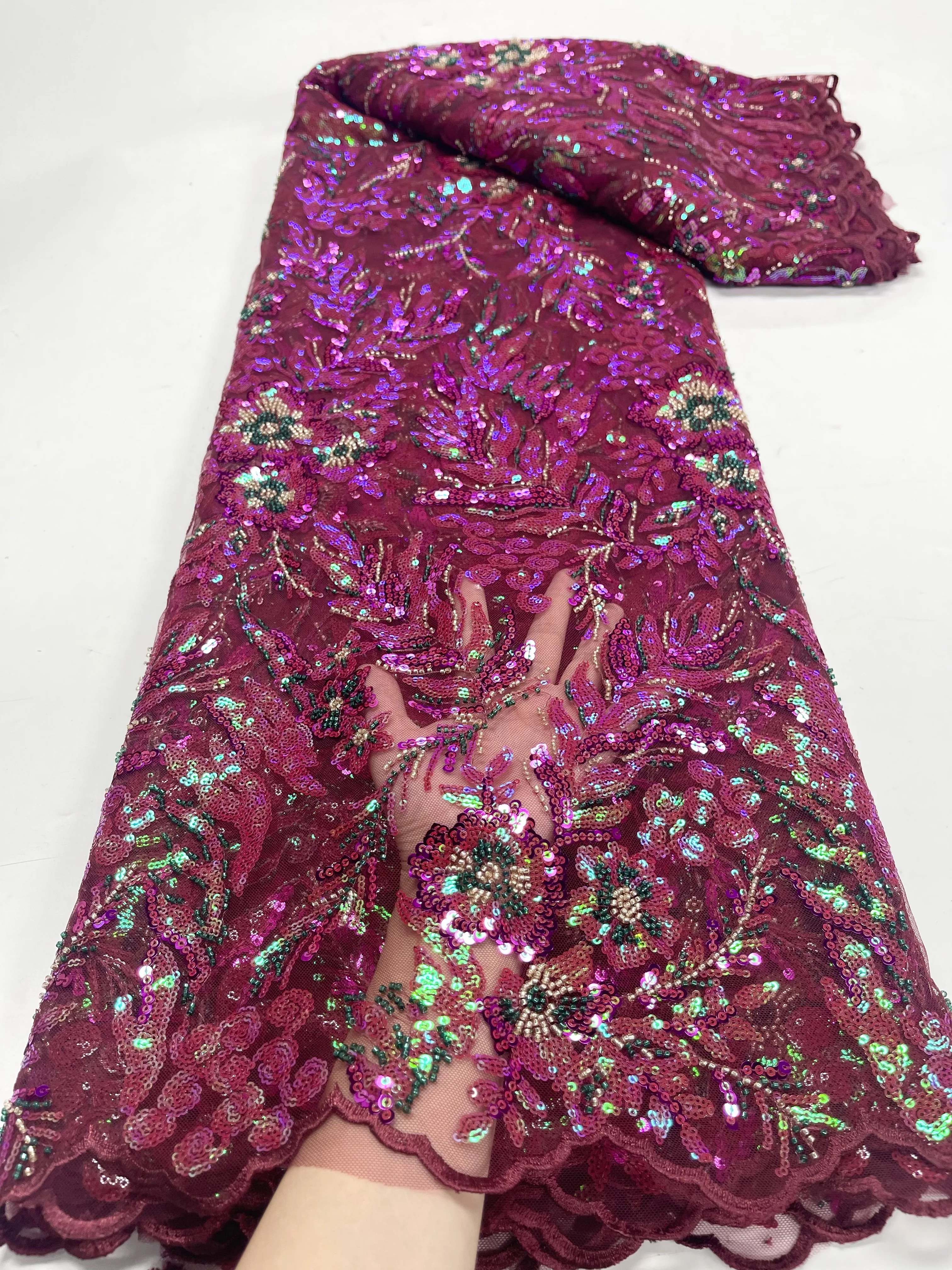 Fushia Pink 2023 Newest Fashion Nice Turtle Wtih Beads and Sequins 5 Yards High Quality Mangante Tulle Fabric Lace French T0421
Fushia Pink 2023 Newest Fashion Nice Turtle Wtih Beads and Sequins 5 Yards High Quality Mangante Tulle Fabric Lace French T0421