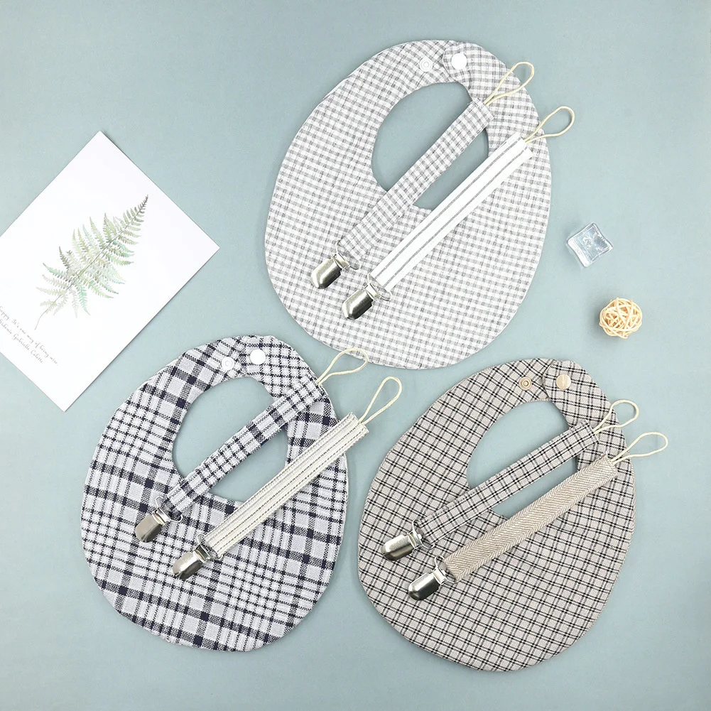 New Baby Ab Face Snap Saliva Towel Lattice Printed Baby Bib Children's Bib Pacifier Chain Set
New Baby Ab Face Snap Saliva Towel Lattice Printed Baby Bib Children's Bib Pacifier Chain Set
