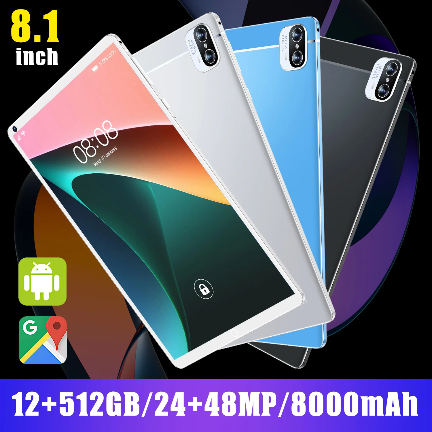 Global Pad X5 5G Tablet PC Google Play 8000mAh 8.1 Inch 48MP Camera Deca Core Dual SIM Office 12GB RAM 512GB ROM GPS Android 12
Global Pad X5 5G Tablet PC Google Play 8000mAh 8.1 Inch 48MP Camera Deca Core Dual SIM Office 12GB RAM 512GB ROM GPS Android 12