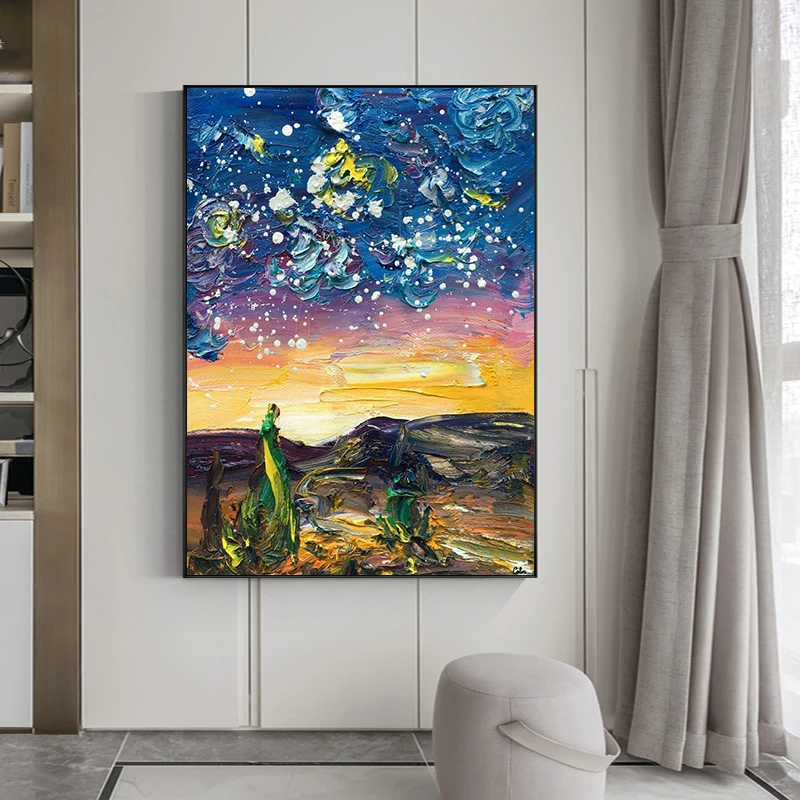 Van Gogh Starry Night Night 100% Hand Painted Oil Painting Wall Art For Home Living Room Handmade Restaurant Entrance Sofa
Van Gogh Starry Night Night 100% Hand Painted Oil Painting Wall Art For Home Living Room Handmade Restaurant Entrance Sofa