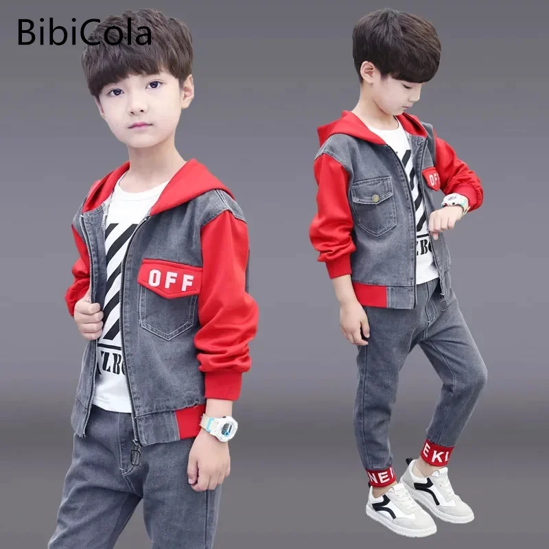 Teenager Boys Clothing Set Children denim jacket+long sleeves+pants 3PCs Kids Boy Suits For Spring Autumn Tracksuit 4-9years
Teenager Boys Clothing Set Children denim jacket+long sleeves+pants 3PCs Kids Boy Suits For Spring Autumn Tracksuit 4-9years