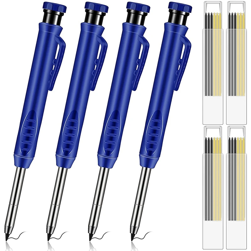Construction Pencils Set,4 Pieces Blue Carpenter Pencils with 6 Pieces Refills,Retractable Carpentry Pencils
Construction Pencils Set,4 Pieces Blue Carpenter Pencils with 6 Pieces Refills,Retractable Carpentry Pencils