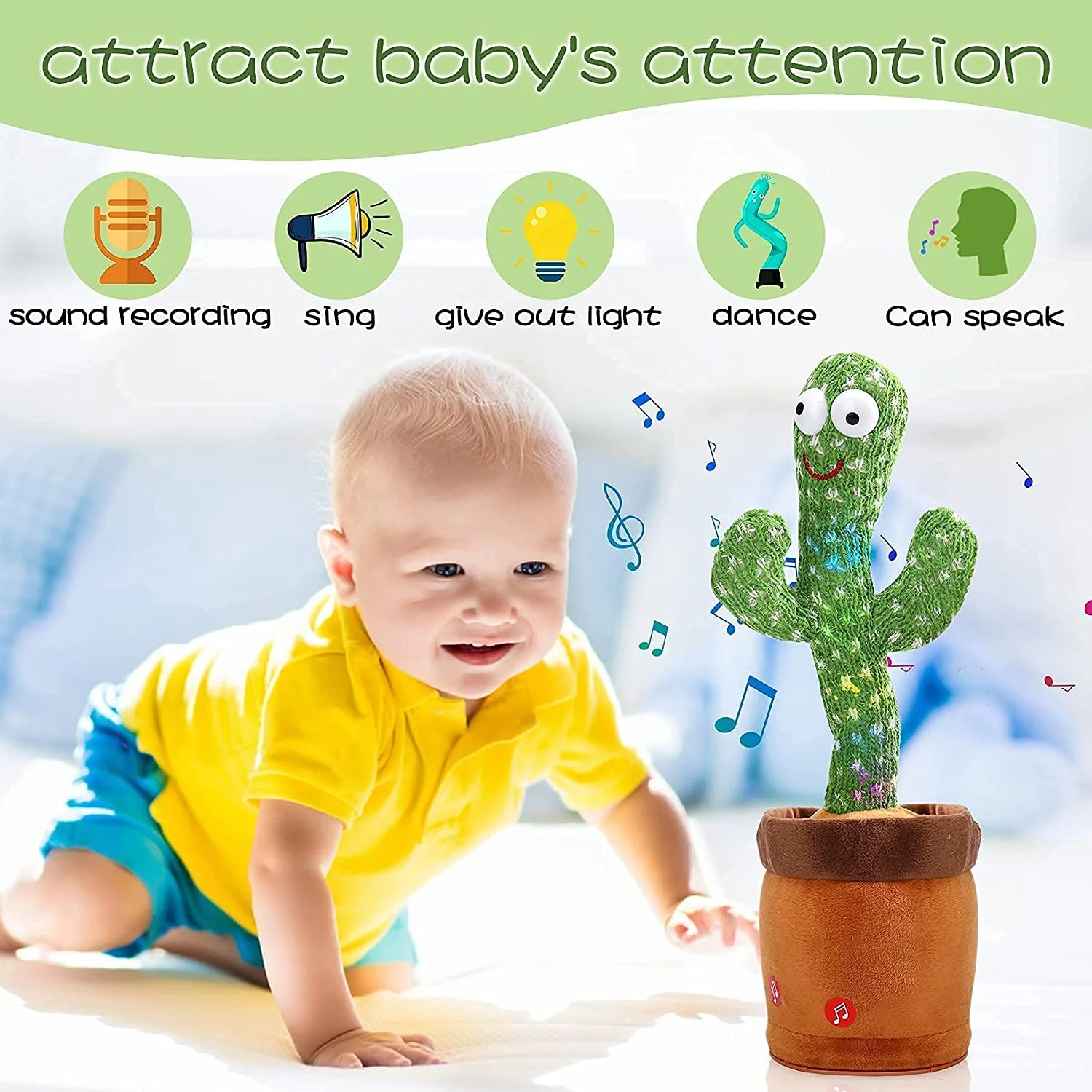 Electron Plush Toy Dancing Cactus Funny Luminescent Twisting Singing Voice Repeat Talking Toy for Kids Home Decoration 
Electron Plush Toy Dancing Cactus Funny Luminescent Twisting Singing Voice Repeat Talking Toy for Kids Home Decoration