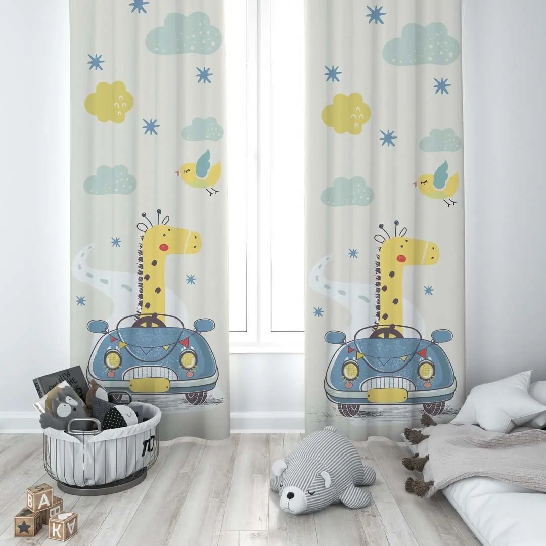 Cute Driving Giraffe Cloudy Baby Boy Kids Room Special Design Canopy Hook Button Blackout Curtain Jealous Window Bedroom
Cute Driving Giraffe Cloudy Baby Boy Kids Room Special Design Canopy Hook Button Blackout Curtain Jealous Window Bedroom