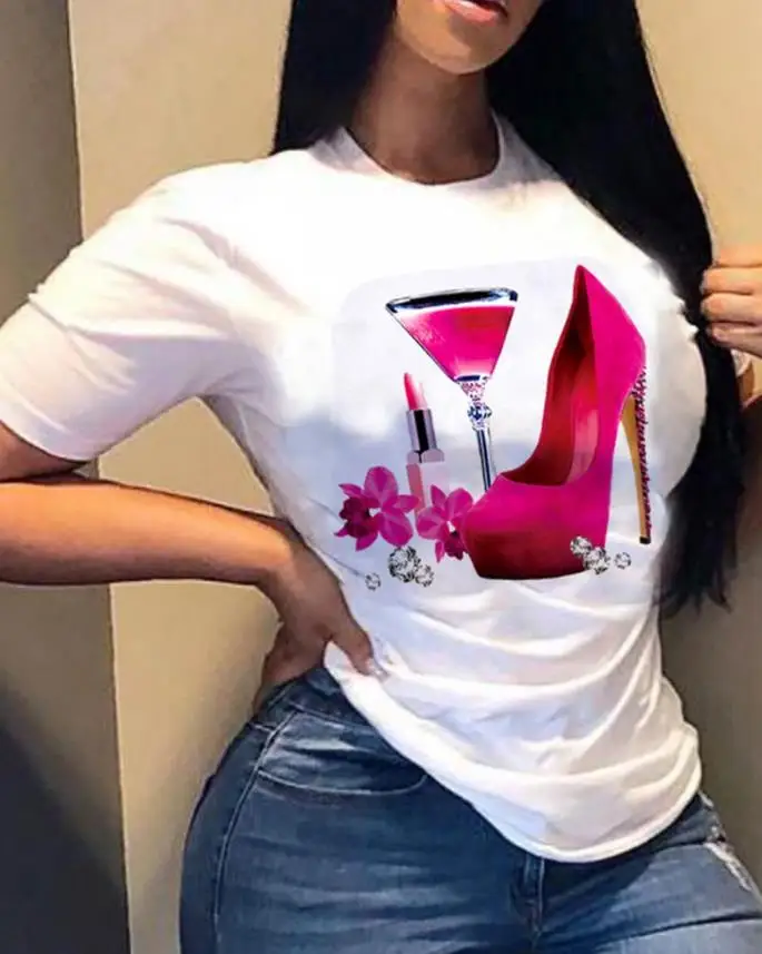 Clothes Ladies Summer T Clothing Print Fashion Casual T-Shirts Floral Graphic Print Short Sleeve Women Female Graphic Tee
Clothes Ladies Summer T Clothing Print Fashion Casual T-Shirts Floral Graphic Print Short Sleeve Women Female Graphic Tee
