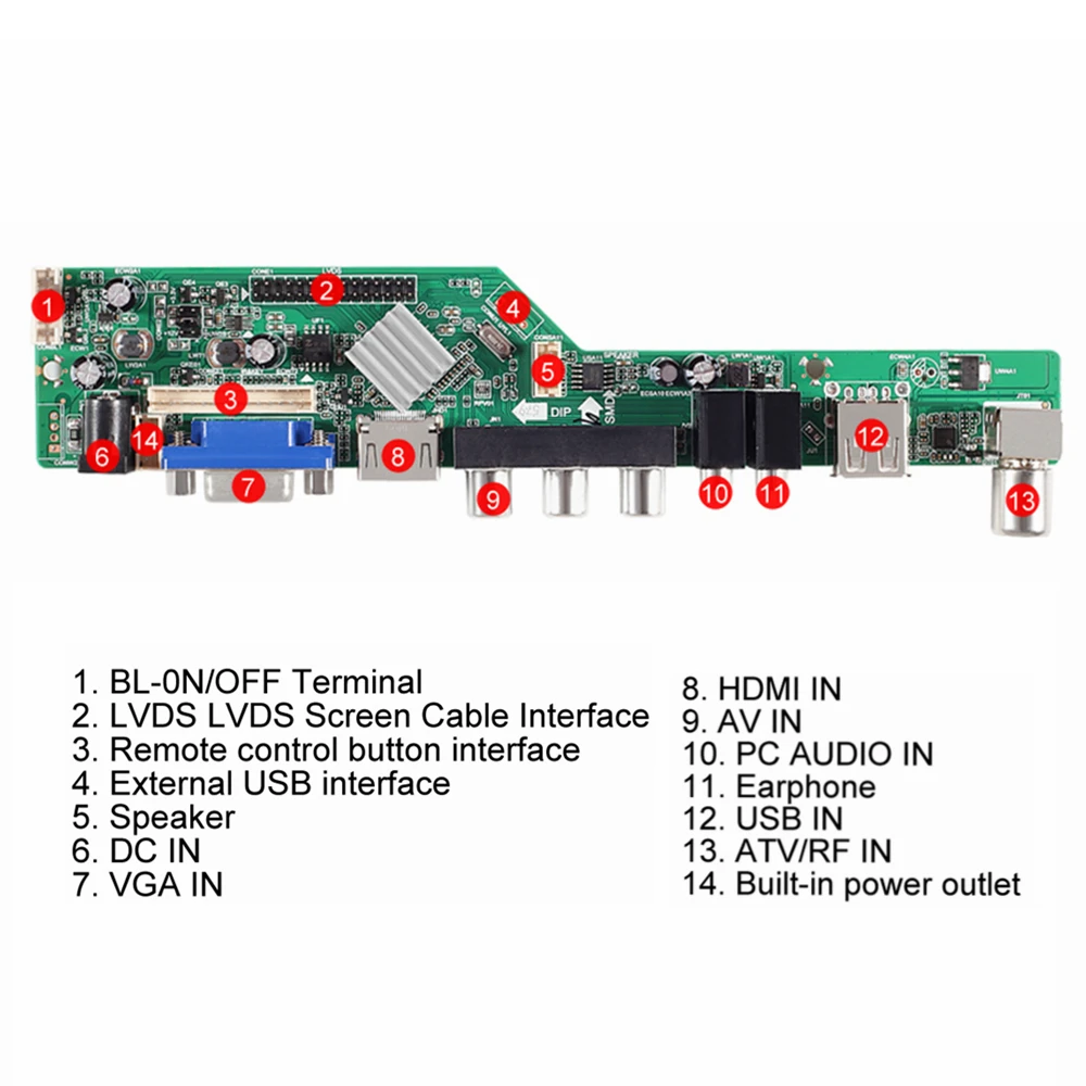 New 3663 Controller Driver Board Universal LCD TV Controller Driver Board Digital Signal DVB-C DVB-T2 DVB-T Russian USB Play V53
New 3663 Controller Driver Board Universal LCD TV Controller Driver Board Digital Signal DVB-C DVB-T2 DVB-T Russian USB Play V53