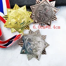 Football Running Rope Skipping Sports Pentagram 6.0CM Games Competition Commemorative Medal