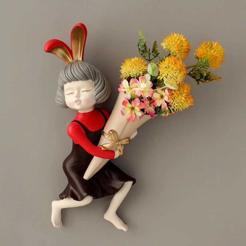 HOT-Wall Vase Decoration Home Decor Rabbit Girl Statue Wall Decor with Flower Vase Room Decor Vase Wall Plant
HOT-Wall Vase Decoration Home Decor Rabbit Girl Statue Wall Decor with Flower Vase Room Decor Vase Wall Plant