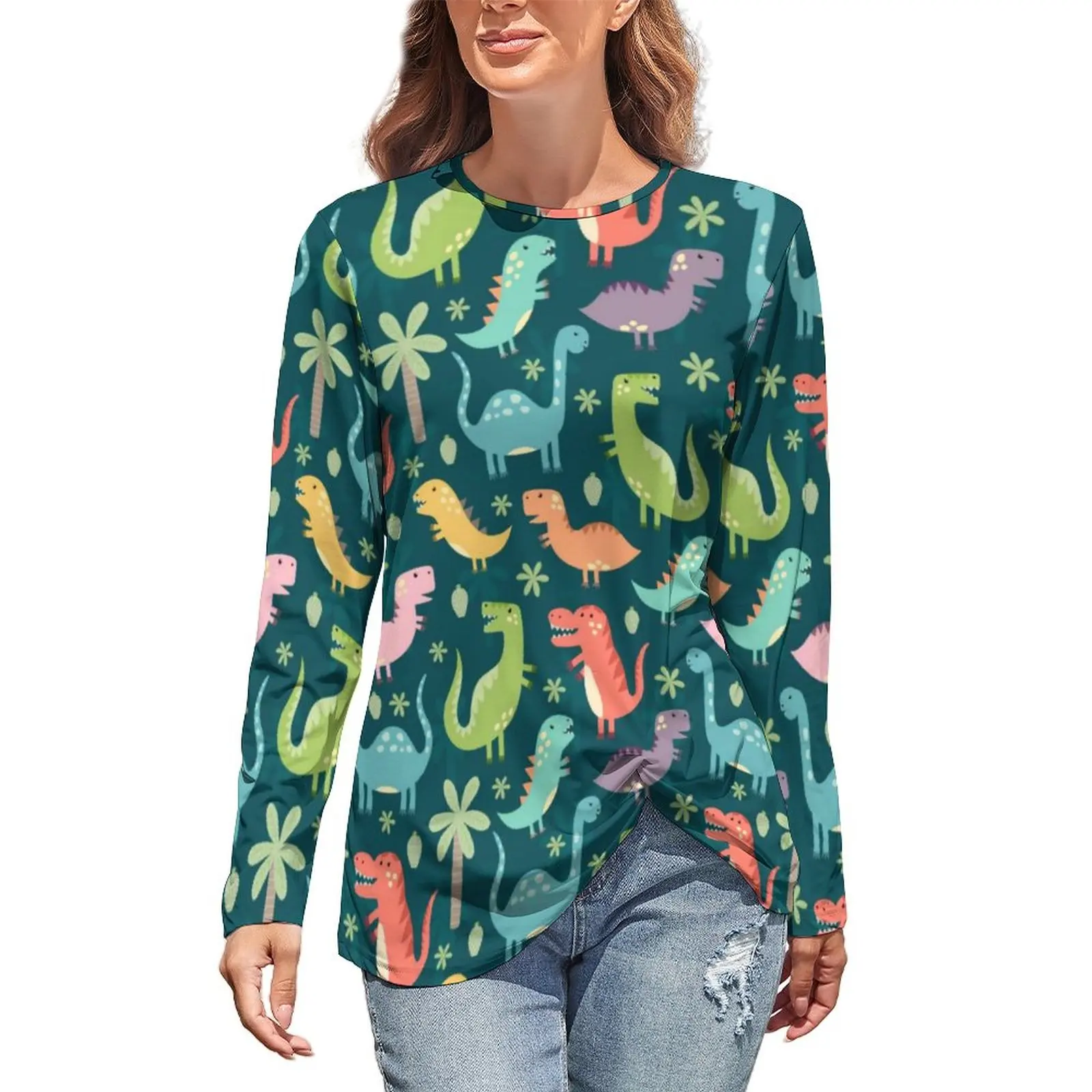 Cute Colorful Dinosaurs T Shirts Tyrannosaurus Rex Dinosaur Capri Street Style Long Sleeve T Shirt Pretty Tee Shirt Tops 4XL 5XL
Cute Colorful Dinosaurs T Shirts Tyrannosaurus Rex Dinosaur Capri Street Style Long Sleeve T Shirt Pretty Tee Shirt Tops 4XL 5XL