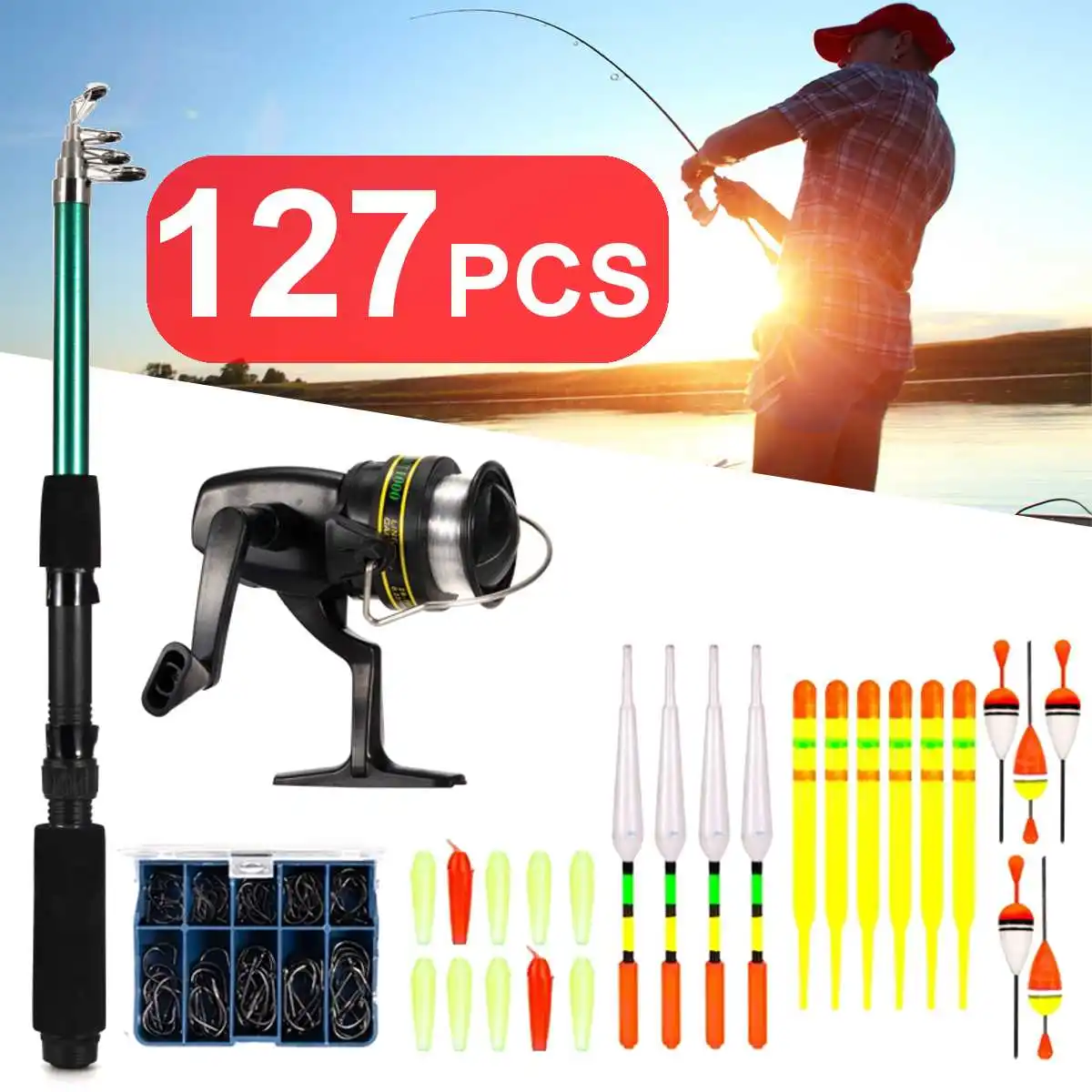 Fishing Rod Ultra-durable 1.6m Rock Fishing Rod High Gear Ratio 3.3:1 Telescopic Carbon Fiber Rod Spinning Reel Fishing Kit
Fishing Rod Ultra-durable 1.6m Rock Fishing Rod High Gear Ratio 3.3:1 Telescopic Carbon Fiber Rod Spinning Reel Fishing Kit